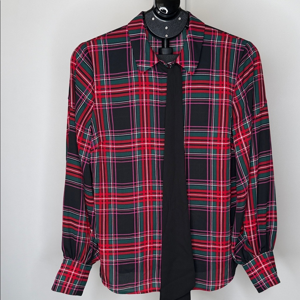 Riley & Rae Red and Black Plaid Casual Shirt